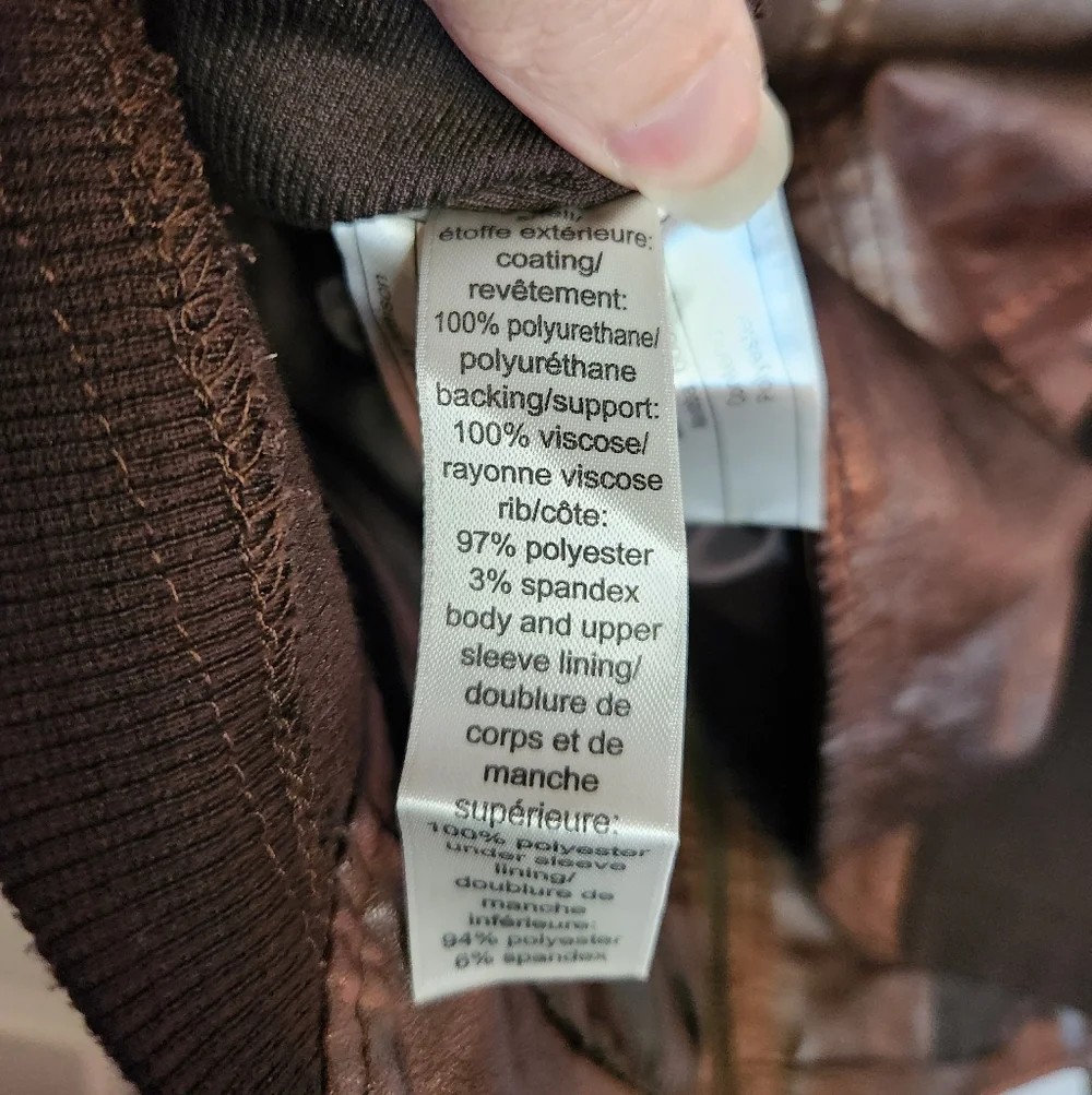 NWT Maurices Brown Distressed Faux Leather Moto Military Jacket Size 1 - Picture 10 of 10